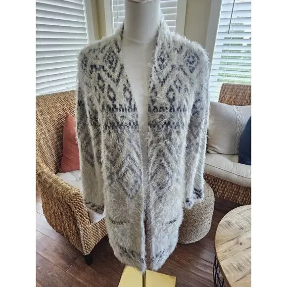 Eddie Bauer Aztec Cardigan Duster Women’s Size M Tribal Southwestern Cabin - Picture 1 of 10